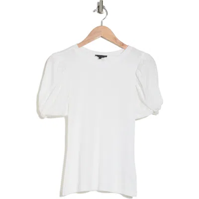 1.state Puff Sleeve Cotton T-shirt In New Ivory White