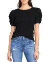 1.state Puff Ruched Sleeve T-shirt In Rich Black
