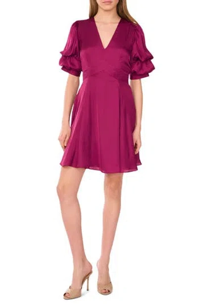 1.state Puff Sleeve Minidress In Burgundy