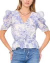 1.state Puff Sleeve Peplum Top In New Navy
