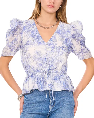 1.state Puff Sleeve Peplum Top In New Navy