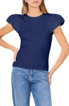 1.state Combo Tulip Sleeve Knit Tee In Indigo Night