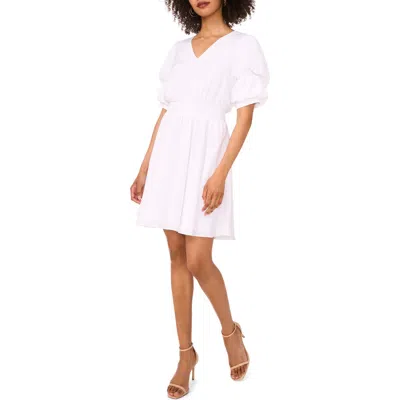 1.state Puff Sleeve Smocked Waist Dress