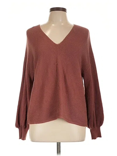 Pre-owned 1.state Pullover Sweater In Burgundy