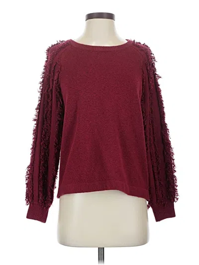 Pre-owned 1.state Pullover Sweater In Burgundy