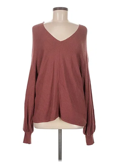 Pre-owned 1.state Pullover Sweater In Burgundy