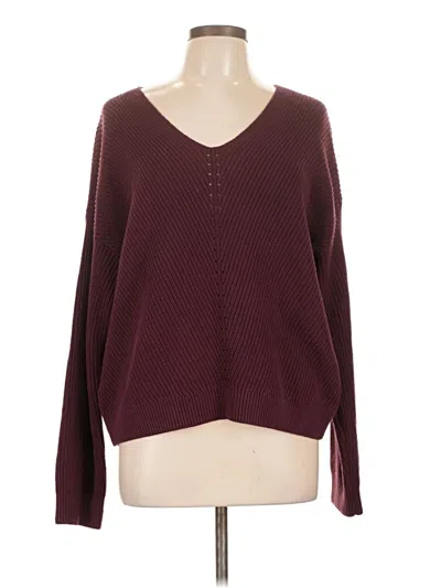 Pre-owned 1.state Pullover Sweater In Burgundy