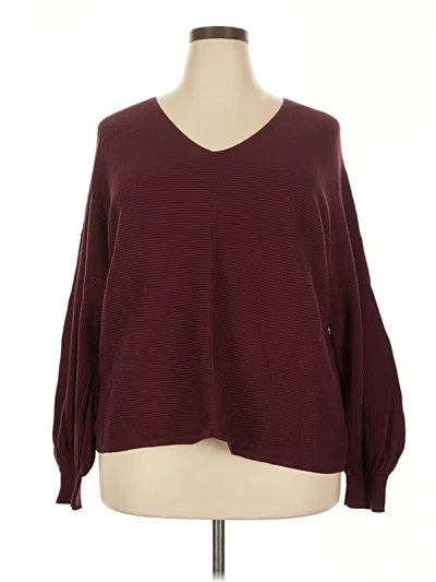 Pre-owned 1.state Pullover Sweater In Burgundy