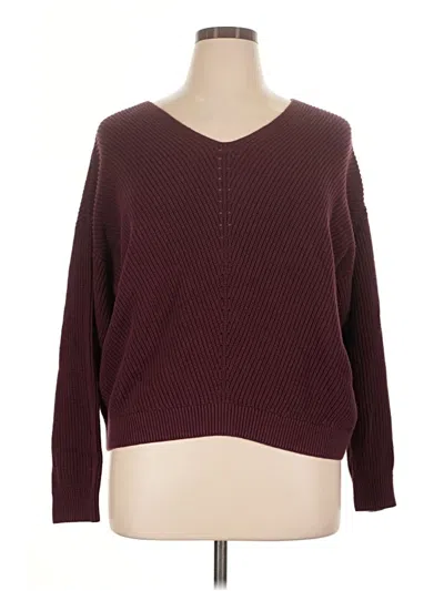 Pre-owned 1.state Pullover Sweater In Burgundy