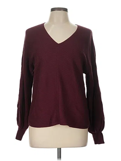 Pre-owned 1.state Pullover Sweater In Burgundy