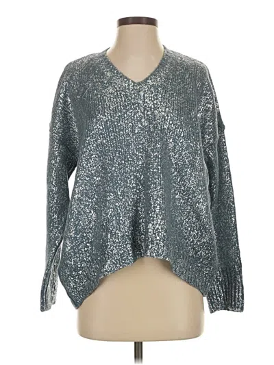 Pre-owned 1.state Pullover Sweater In Silver