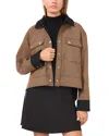 1.state Houndstooth Check Reversible Twill Overshirt In Sequoia
