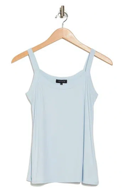 1.state Rib Jersey Scoop Neck Tank In Angel Blue