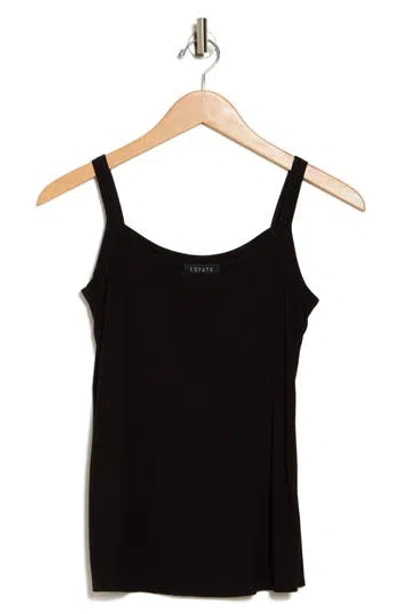1.state Rib Jersey Scoop Neck Tank In Rich Black