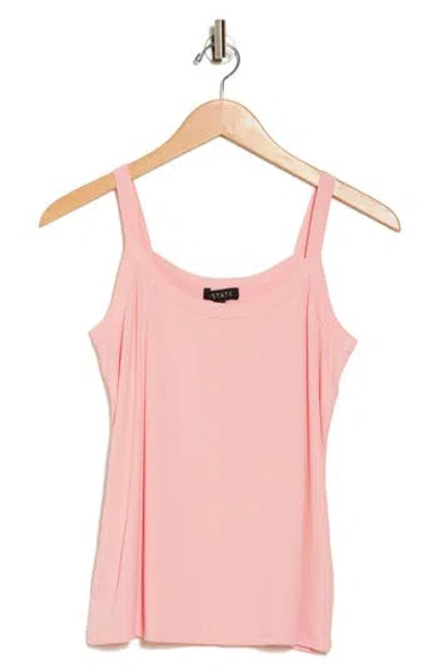 1.state Rib Jersey Scoop Neck Tank In Rose Linen
