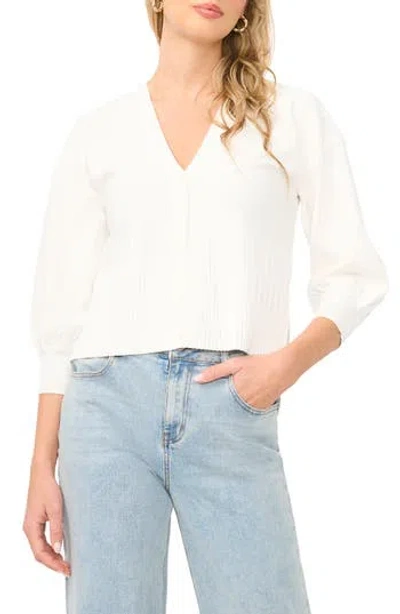 1.state Ribbed Crop Cardigan In White