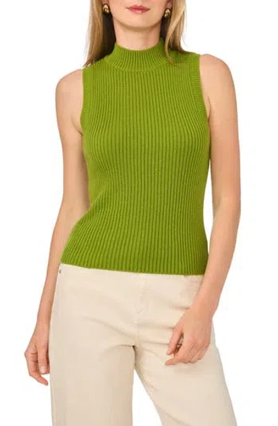 1.state Ribbed Mock Neck Sweater Tank In Kelp Forest