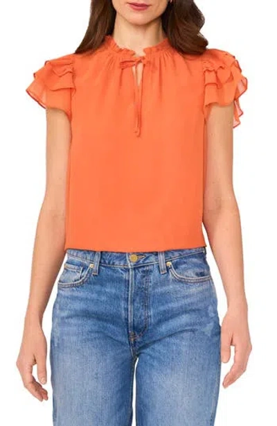 1.state Ruffle Flutter Sleeve Top