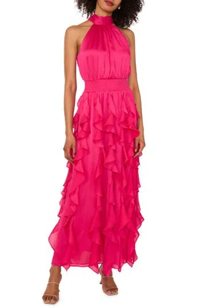1.state Ruffle Halter Dress In Purple