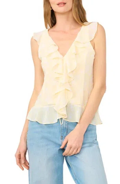 1.state Ruffle V-neck Top In Neutral