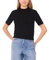 1.state Saddle Short Sleeve Crewneck Sweater In Black