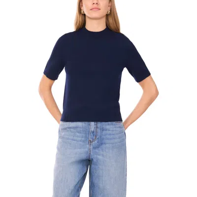1.state Saddle Short Sleeve Sweater In Blue