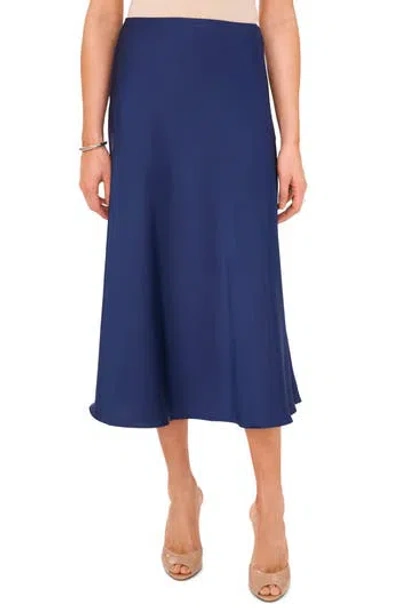 1.state Satin Bias Skirt In Indigo Night