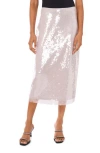 1.state Sequin Column Midi Skirt In Metallic