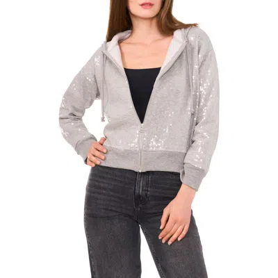 1.state Sequin Hoodie In Grey Heather