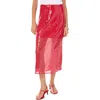 1.state Sequin Midi Skirt In Studio Red