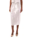 1.state Sequinned Column Skirt In Silver