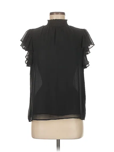 Pre-owned 1.state Short Sleeve Blouse In Black