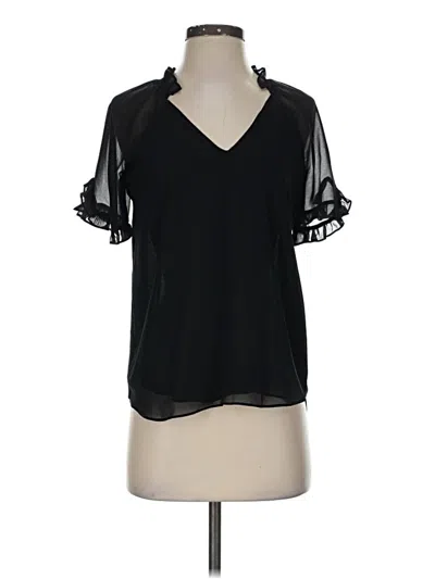 Pre-owned 1.state Short Sleeve Blouse In Black