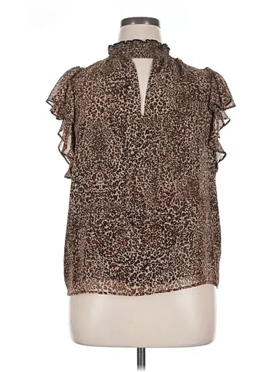 Pre-owned 1.state Short Sleeve Blouse In Brown