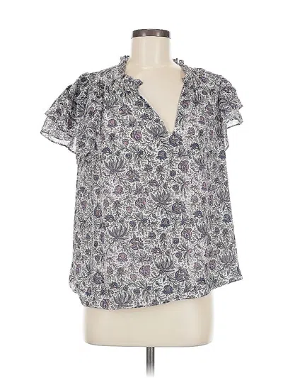 Pre-owned 1.state Short Sleeve Blouse In Gray