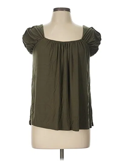 Pre-owned 1.state Short Sleeve Blouse In Green