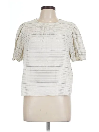 Pre-owned 1.state Short Sleeve Blouse In Ivory