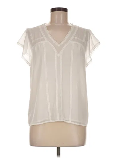 Pre-owned 1.state Short Sleeve Blouse In Ivory
