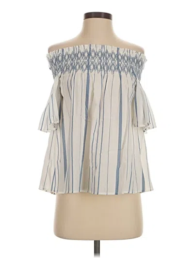 Pre-owned 1.state Short Sleeve Blouse In Ivory