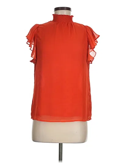 Pre-owned 1.state Short Sleeve Blouse In Orange