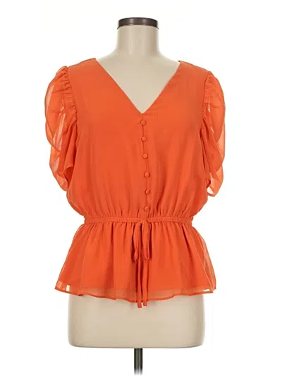 Pre-owned 1.state Short Sleeve Blouse In Orange