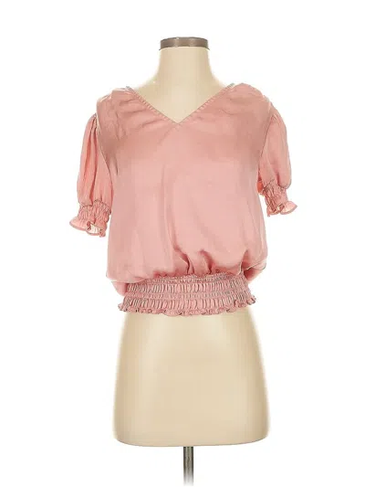 Pre-owned 1.state Short Sleeve Blouse In Pink