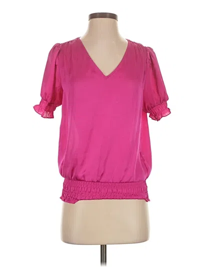 Pre-owned 1.state Short Sleeve Blouse In Pink