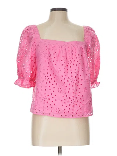 1.state Short Sleeve Blouse In Pink