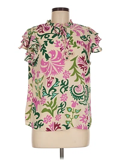 Pre-owned 1.state Short Sleeve Blouse In Pink