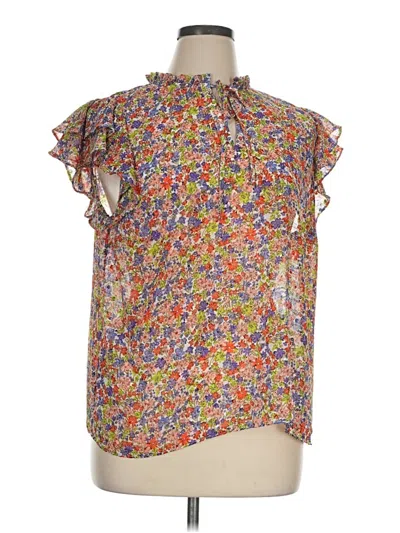 Pre-owned 1.state Short Sleeve Blouse In Purple