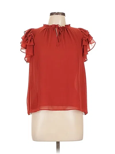 Pre-owned 1.state Short Sleeve Blouse In Red
