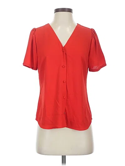 Pre-owned 1.state Short Sleeve Blouse In Red