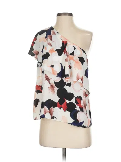 Pre-owned 1.state Short Sleeve Blouse In White