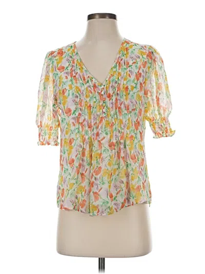 Pre-owned 1.state Short Sleeve Blouse In Yellow